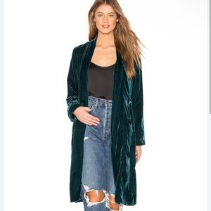 Cupcakes And Cashmere Forest Green Belter Velvet Duster - NWT - Duplicate